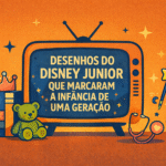 ilustração retro de uma televisão antiga exibindo elementos infantis
